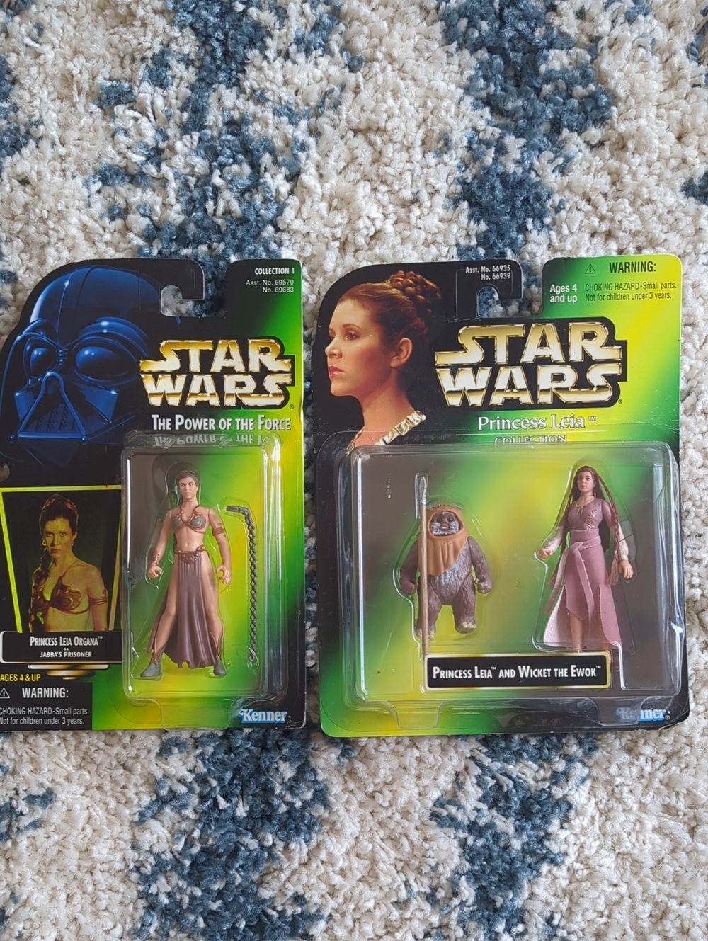 Star Wars Princess Leia Figure Lot - Jabba's Prisoner & Leia with Wicket 1997
